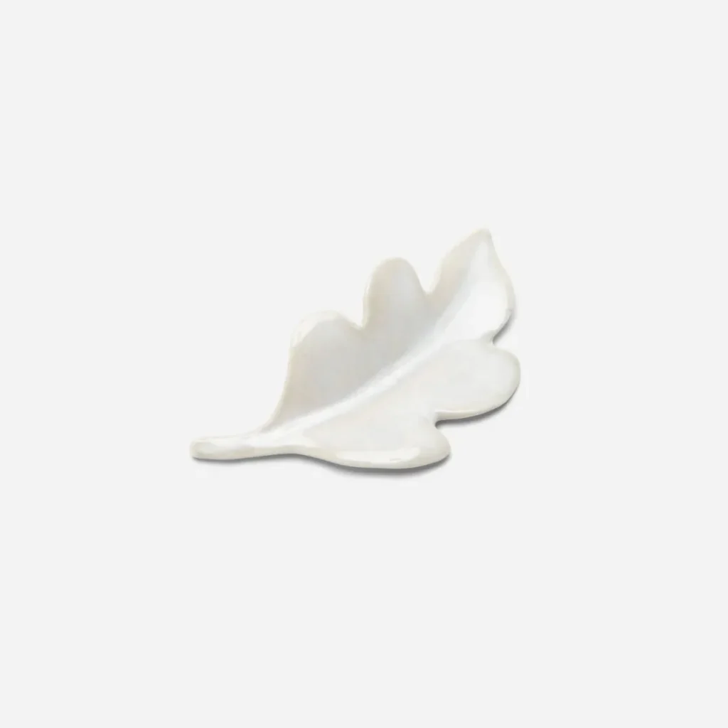 ANDRES GALLARDO-LEAF-White Leaf Ceramic Brooch