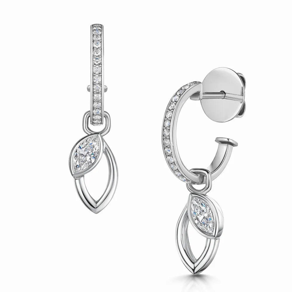 Hamilton & Inches Flora series white gold earrings