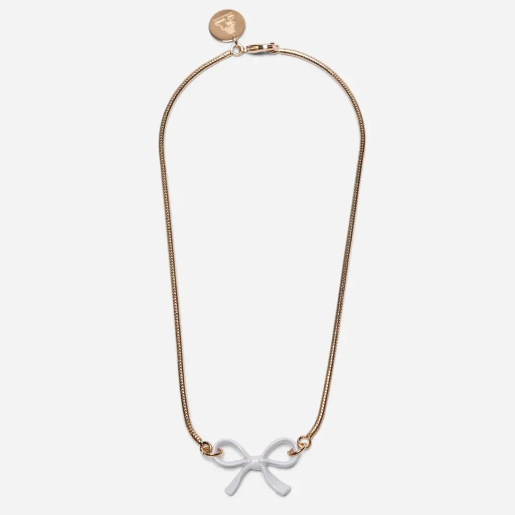 ANDRES GALLARDO-BOW-White Bow Ceramic Necklace