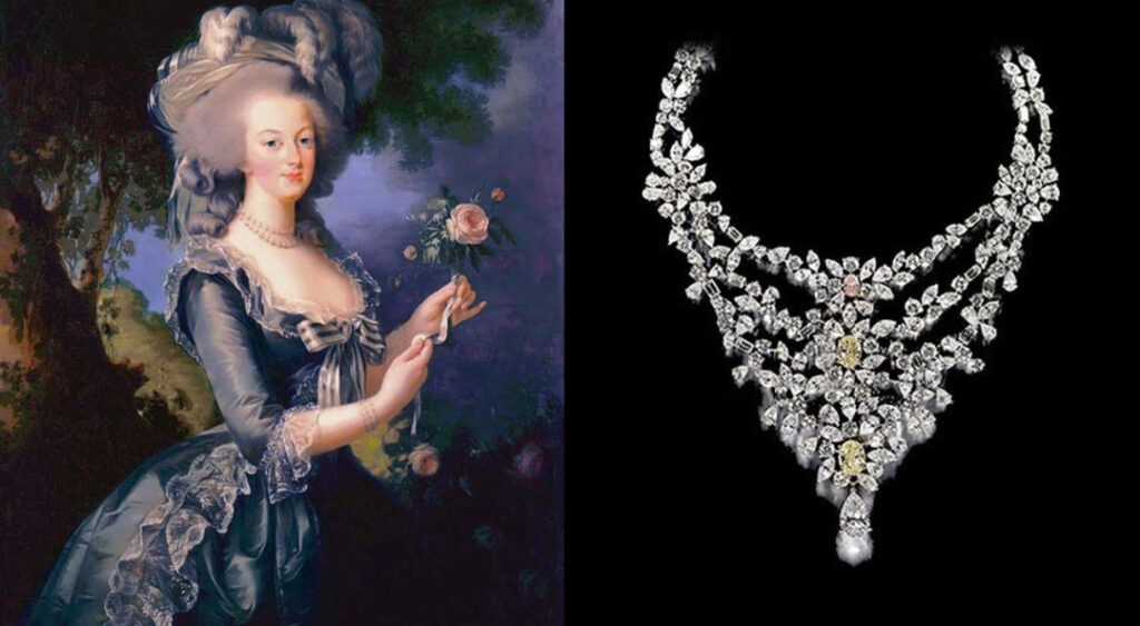 Marie Antoinette's De Beers diamond necklace
The necklace uses a total of 181 carats of diamonds and is one of the ten most expensive diamond necklaces in the world.