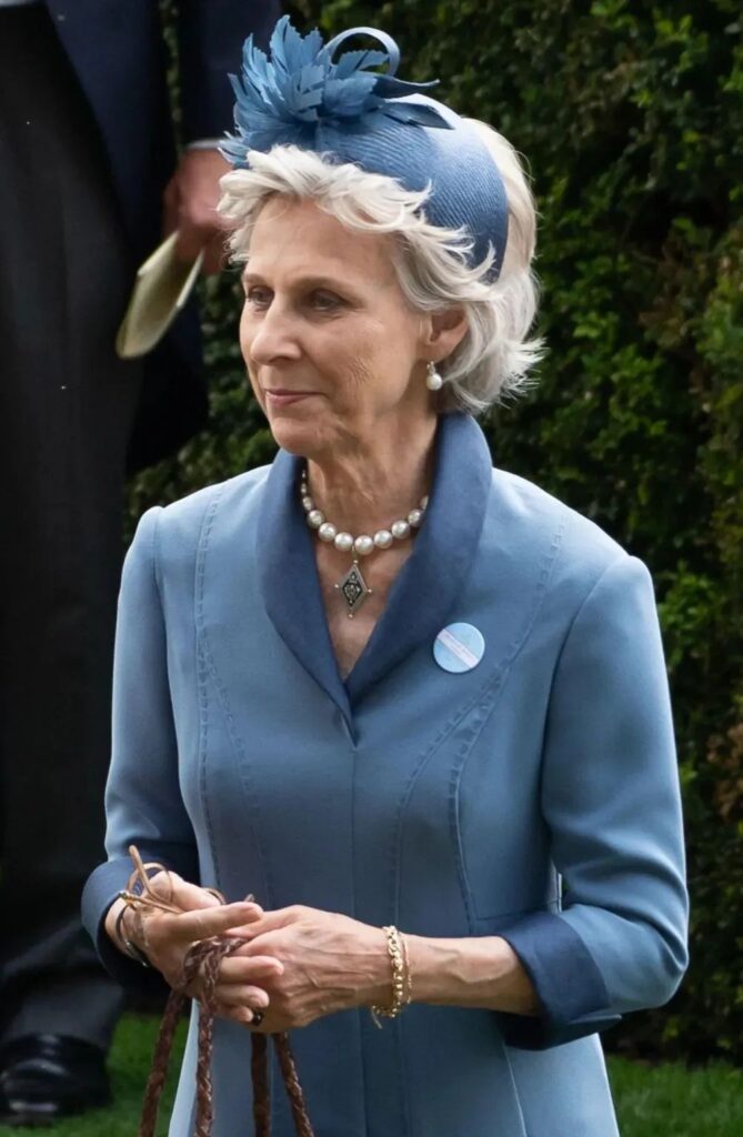 Duchess of Gloucester wearing a pearl necklace.