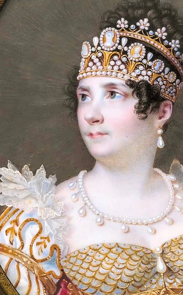 Empress Josephine wearing a pearl cameo tiara