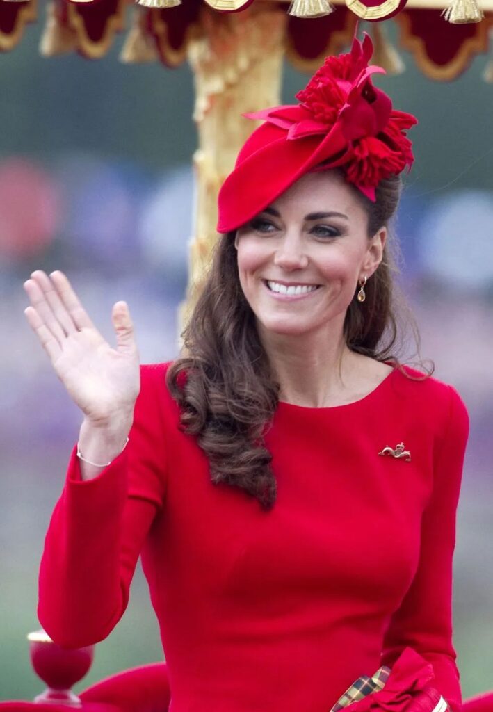 Kate Middleton wearing the Royal Navy Submarine brooch