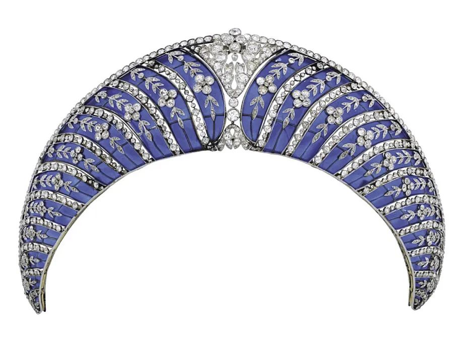 Chaumet
Plique-à-jour enamel and diamond tiara