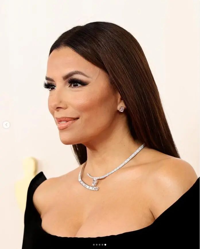 Eva Longoria wearing Carl F. Bucherer high jewelry necklace