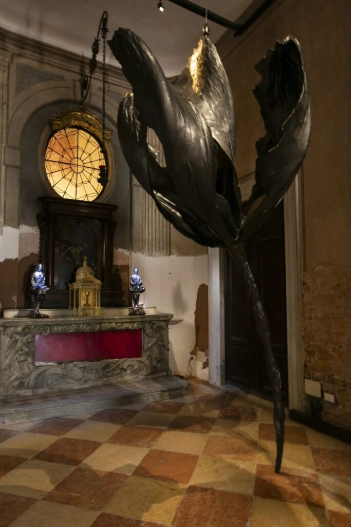 View of Wallace Chan's solo exhibition "TRANSCEND",
Santa Maria della Pietà, Venice, 2024 © Federico Sutera