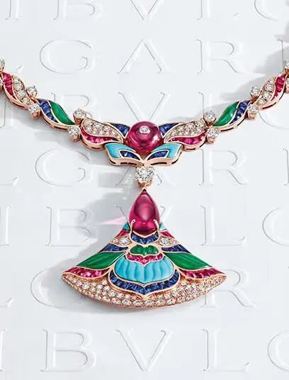 Bulgari
Mediterranea High Jewelry Collection
Oriental Mosaic Necklace
Sapphire, tourmaline, turquoise, green chalcedony, diamonds