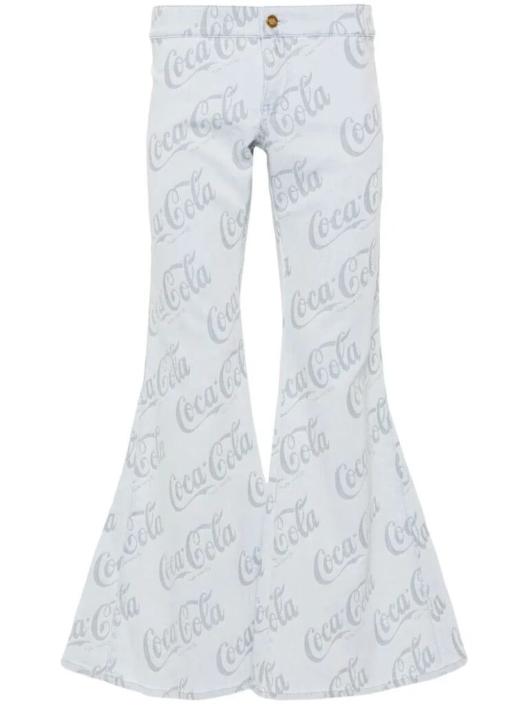 ERL x Coca-Cola collaboration jacquard flared jeans