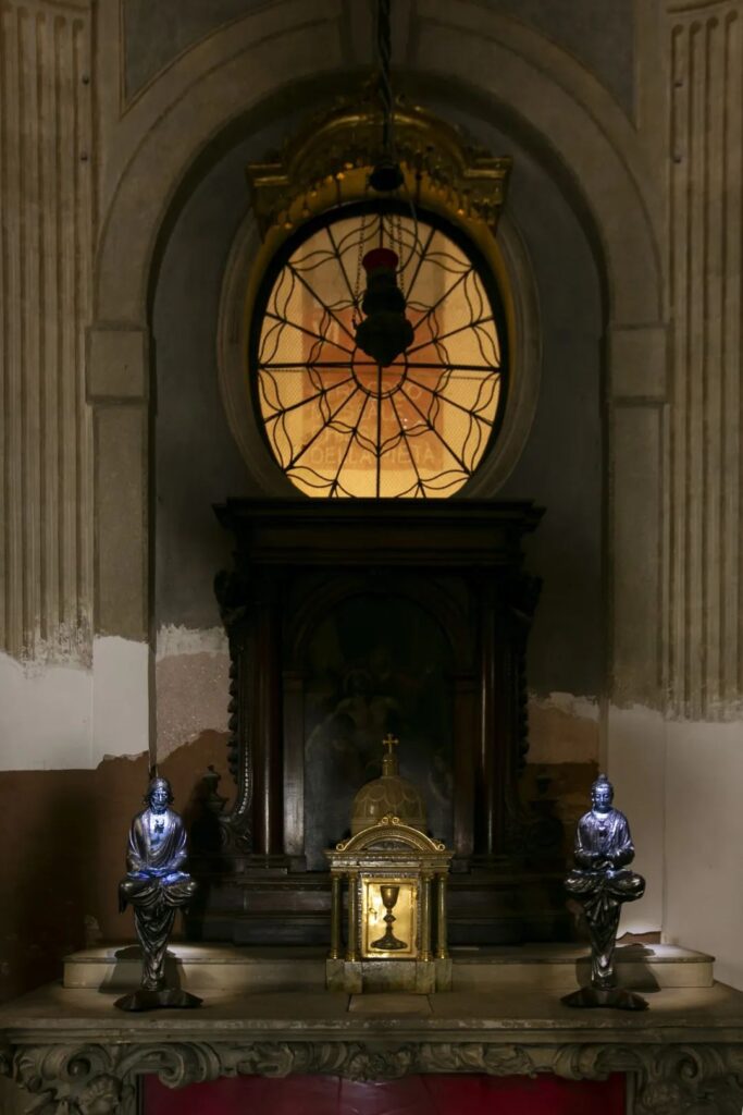 View of Wallace Chan's solo exhibition "TRANSCEND",
Santa Maria della Pietà, Venice, 2024 © Federico Sutera