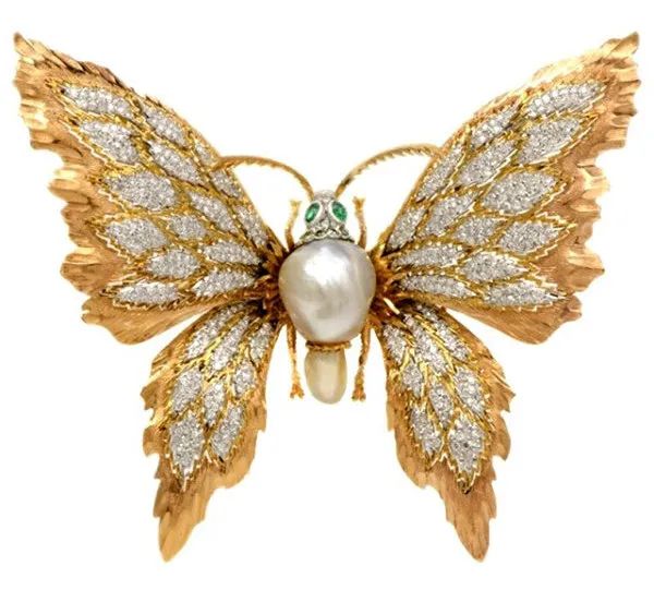 Buccellati Butterfly Brooch
Rose gold, white gold, pearl