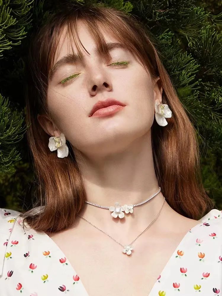 Hefang Garden Series Earrings and Necklace