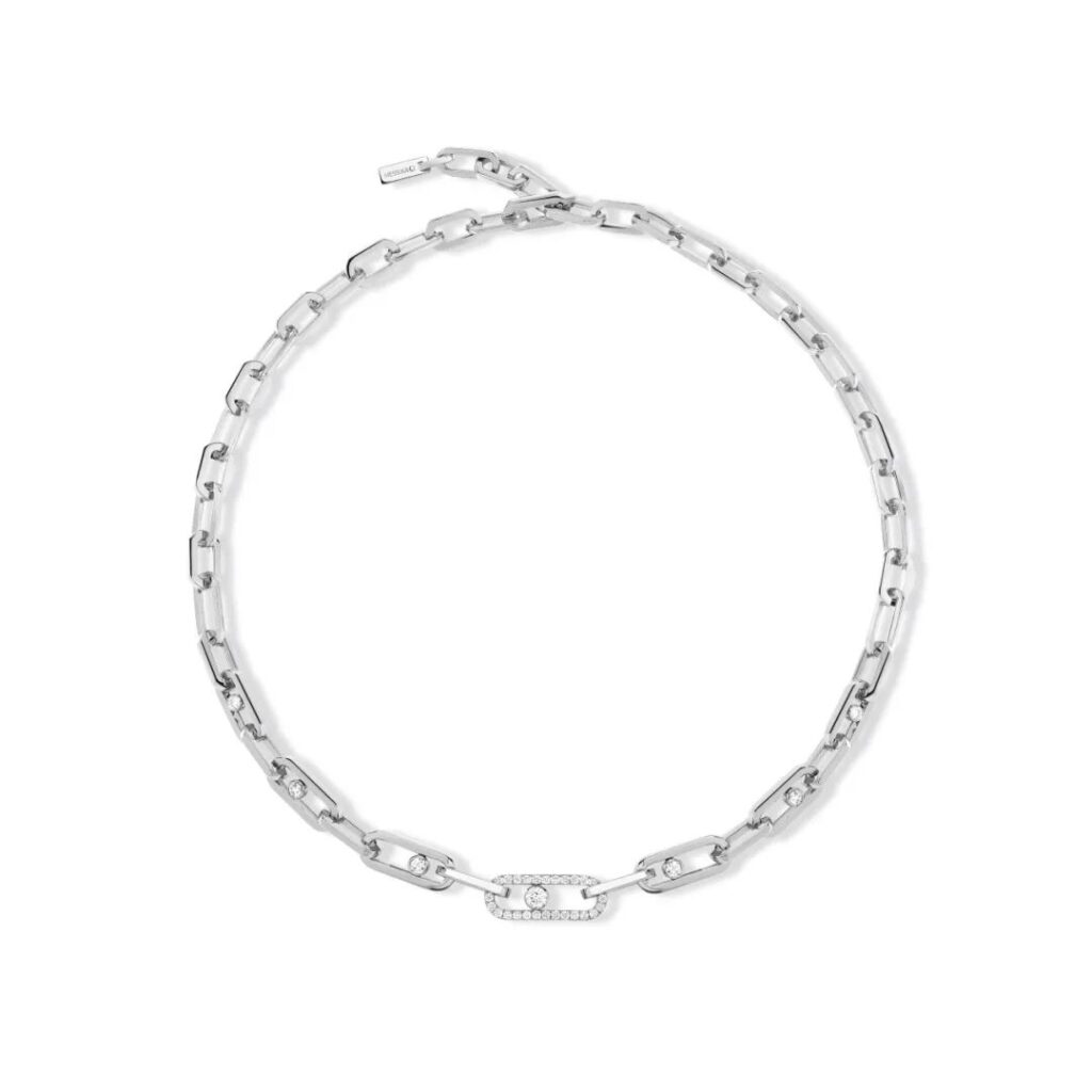 Messika Move Link series white gold and diamond necklace