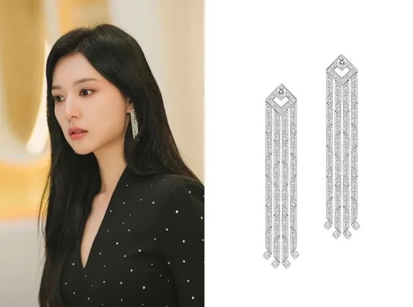 Kim Ji-won wearing Korloff ECLAT series earrings in the drama