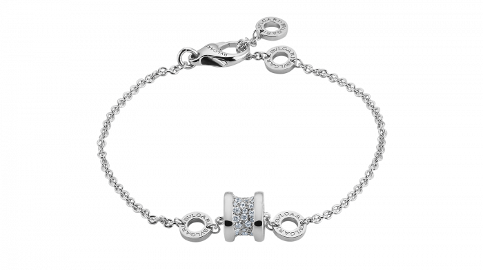 B.ZERO1 series soft bracelet, made of 18K white gold, decorated with pavé diamonds