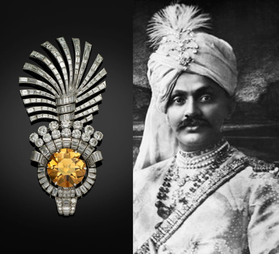 Cartier's Tiger Eye Sarpech made for Maharaja Digvijaysinhji, using rare champagne diamonds