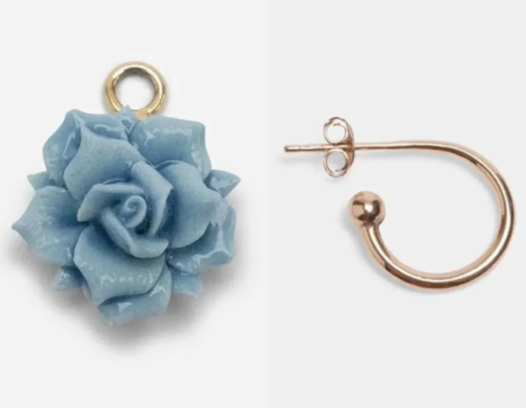 ANDRES GALLARDO-Mini Rose-Blue Rose Earring (Single)