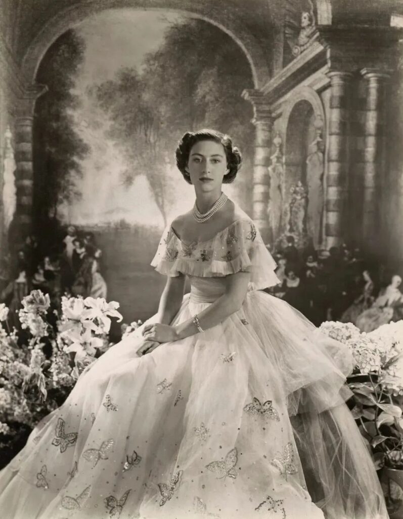 Princess Margaret wearing natural pearl necklace and bracelet