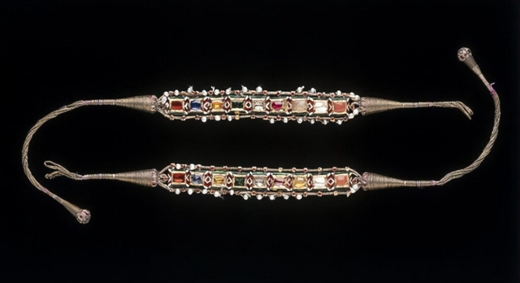 A pair of Navaratna (nine-gem) bracelets at the Victoria and Albert Museum