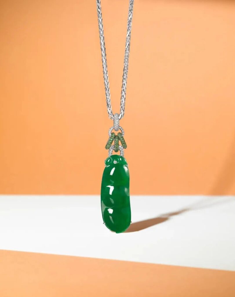 Natural jadeite pendant necklace, from Christie's