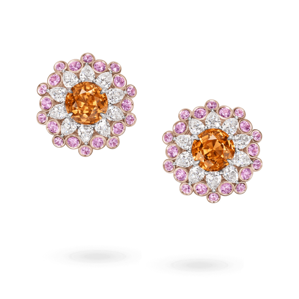 Harry Winston Candy Collection Earrings
Spessartite garnet, pink sapphire, diamond