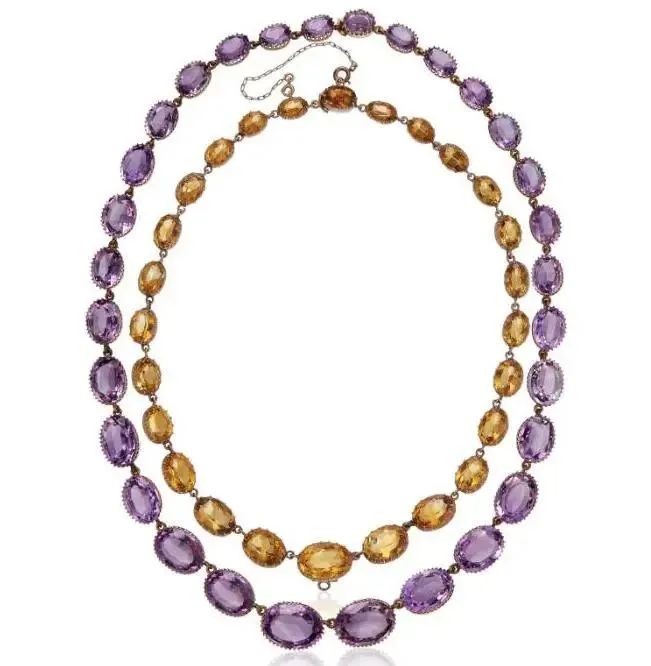 Citrine and amethyst Rivière necklace
Christie's online auction, December 2019
Sold for: $15,000