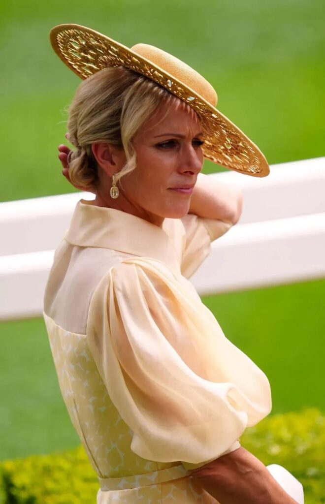 Zara Tindall wearing citrine earrings.