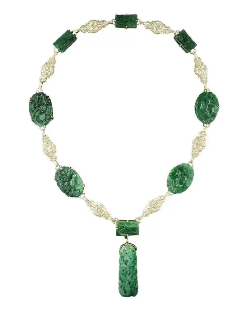 Antique carved jade necklace
Circa 1930