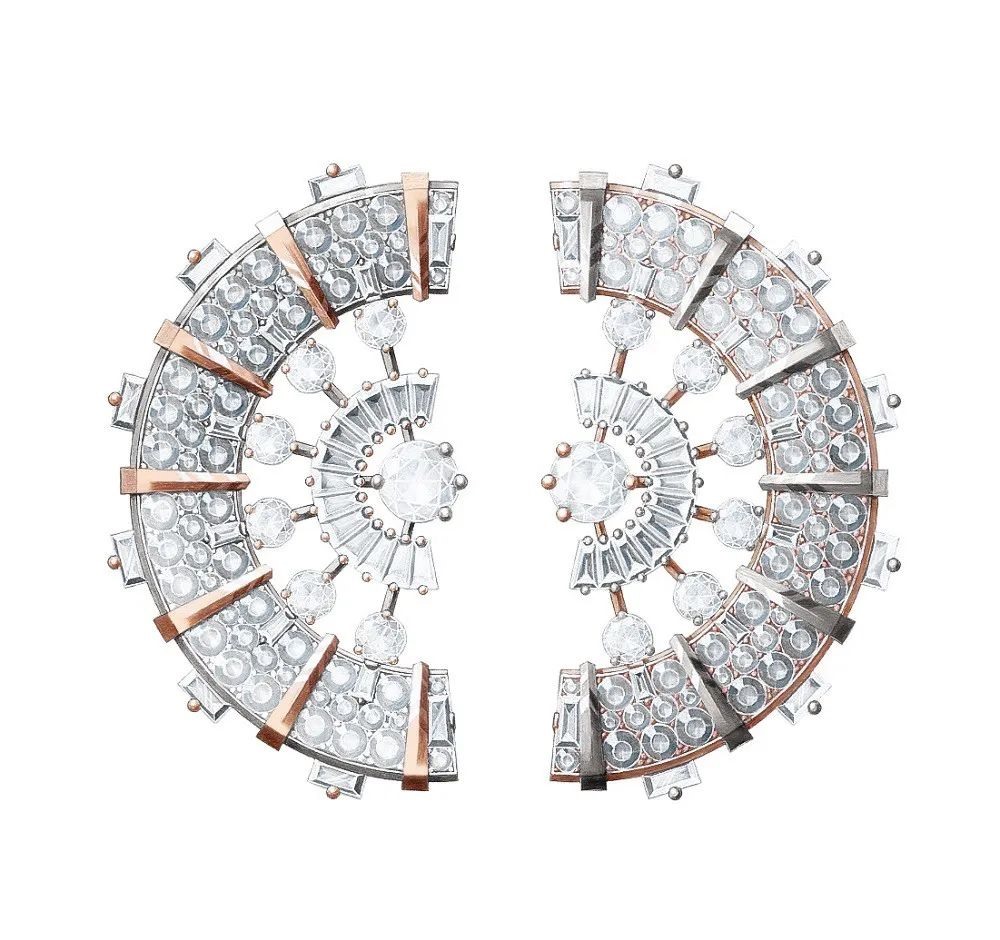 Face à Face White Gold Brooch, by Van Cleef & Arpels