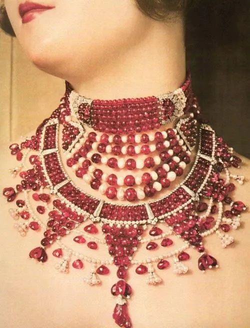 Cartier's Patiala ruby necklace made for the Maharani, wife of the Maharaja of Patiala, 1931