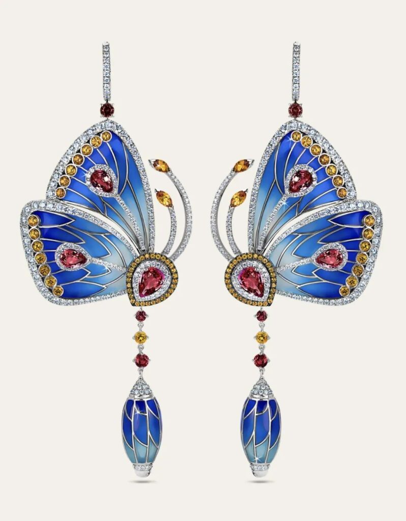 Jacob & Co Papillon series earrings