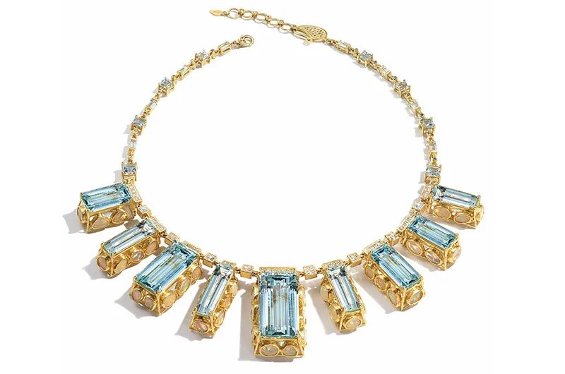 Coomi Necklace
20K yellow gold, aquamarine, opal, diamonds