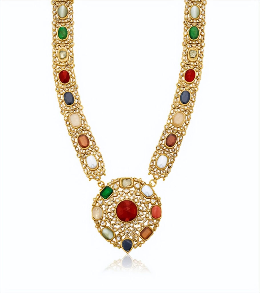 Indian NAVRATNA pendant necklace