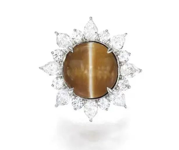 Chrysoberyl cat's eye ring, Sotheby's Hong Kong auction. Sold for: HKD 200,000.