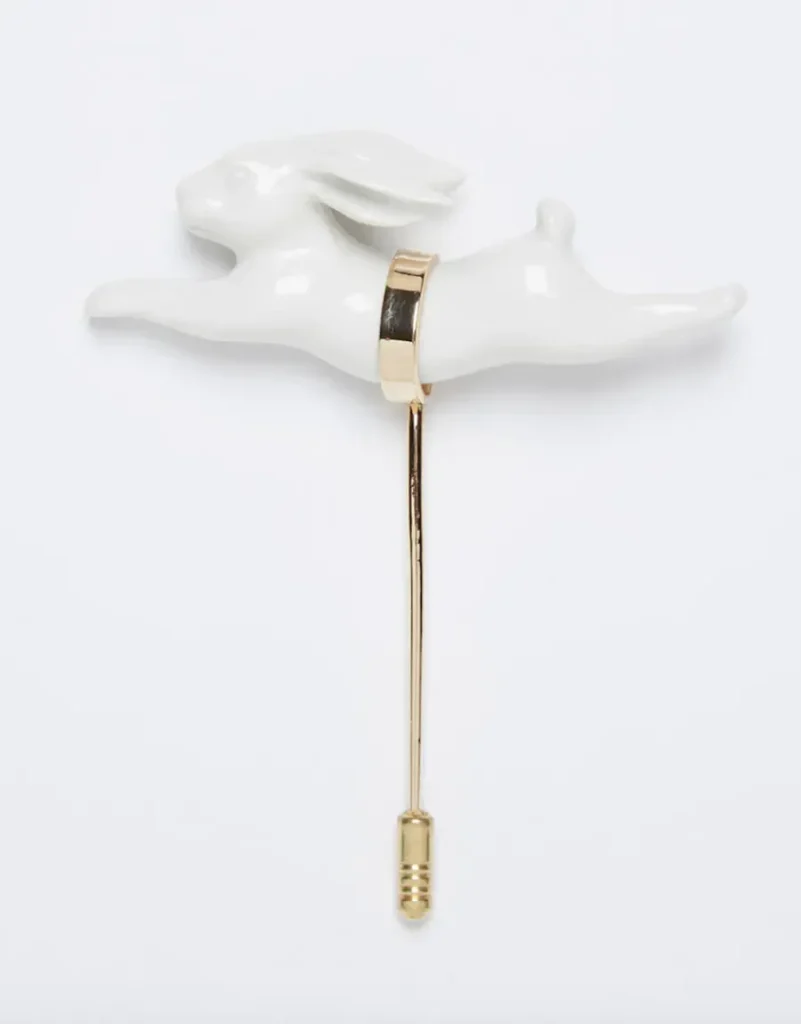 ANDRES GALLARDO-Rabbit Jumping Pin-Jumping Rabbit Brooch