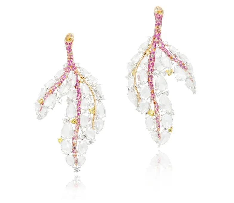 CINDY CHAO Art Jewel
White Label High Jewelry Four Seasons Collection
Transparent Leaf Earrings