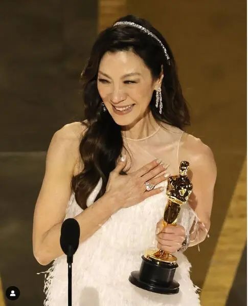 Michelle Yeoh's "Crowning," Diamonds Dominate the Oscars Red Carpet