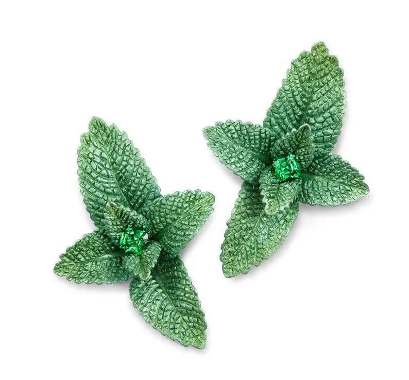 Lemon Balm Stud Earrings, by Hemmerle