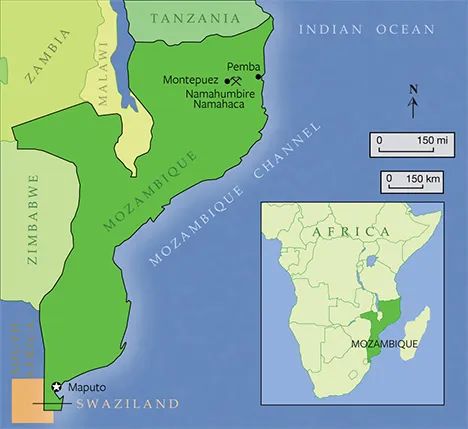 Mozambique, located in southeastern Africa, is currently the world's newest major ruby source, with its ruby mines concentrated in the northeastern corner of the country.