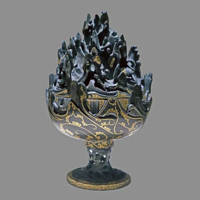 Western Han Dynasty bronze incense burner with gold inlay