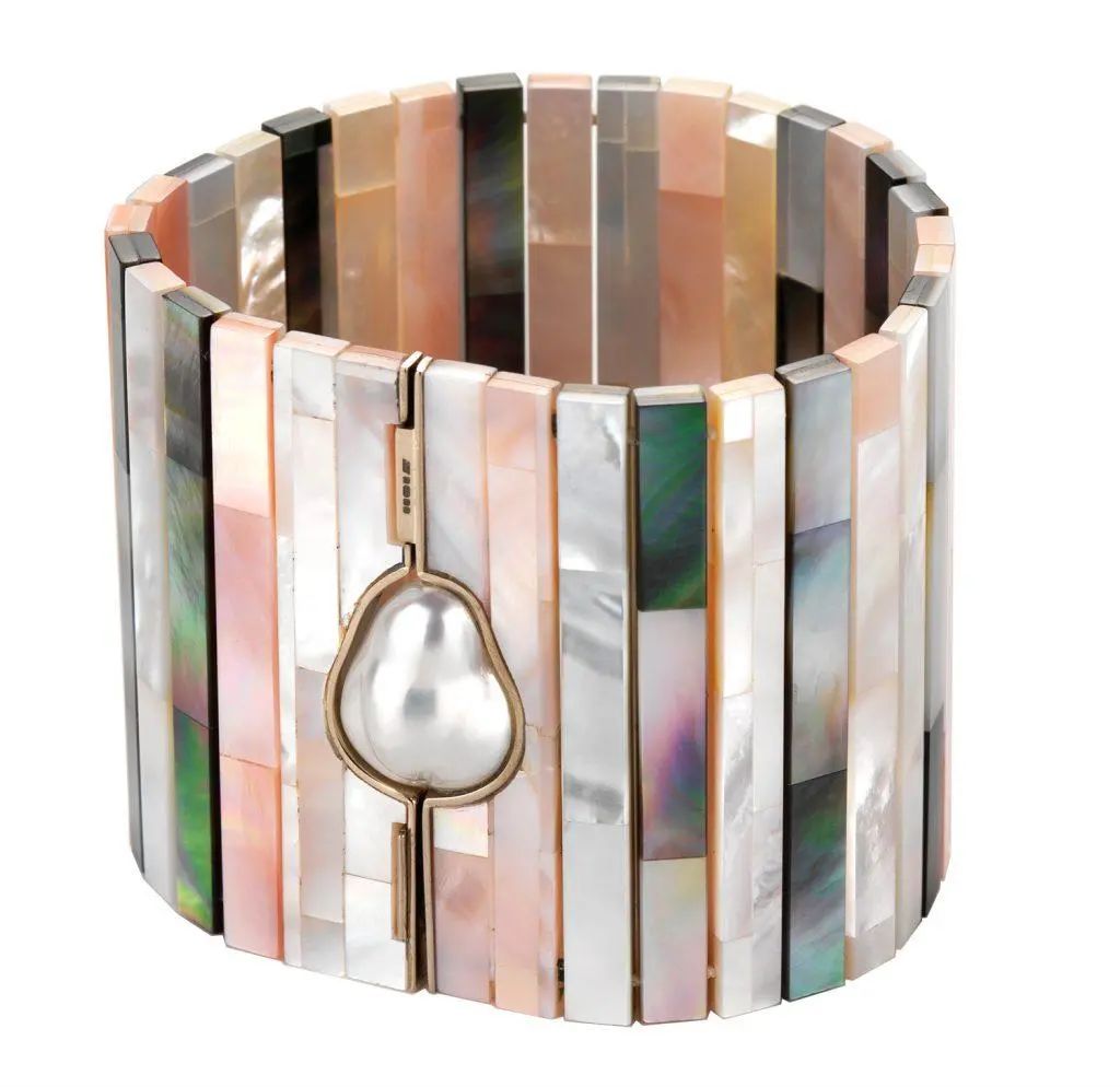 Melanie Georgacopoulos tile bracelet
Mother-of-pearl, pearl