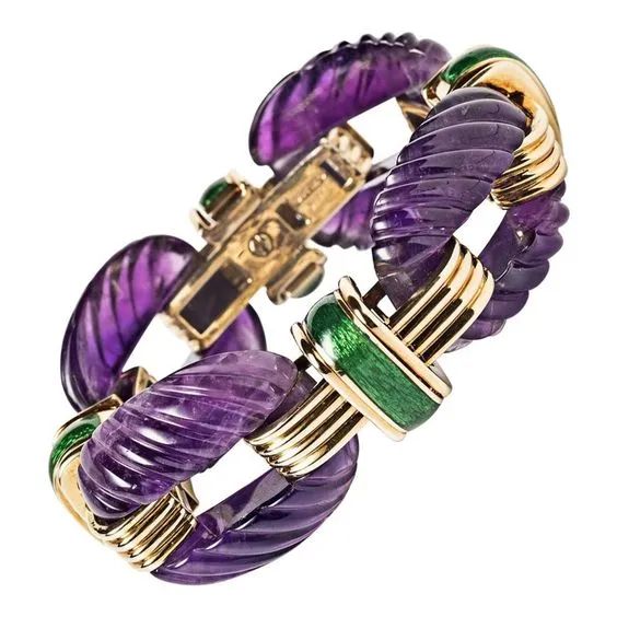 David Webb amethyst carved bracelet