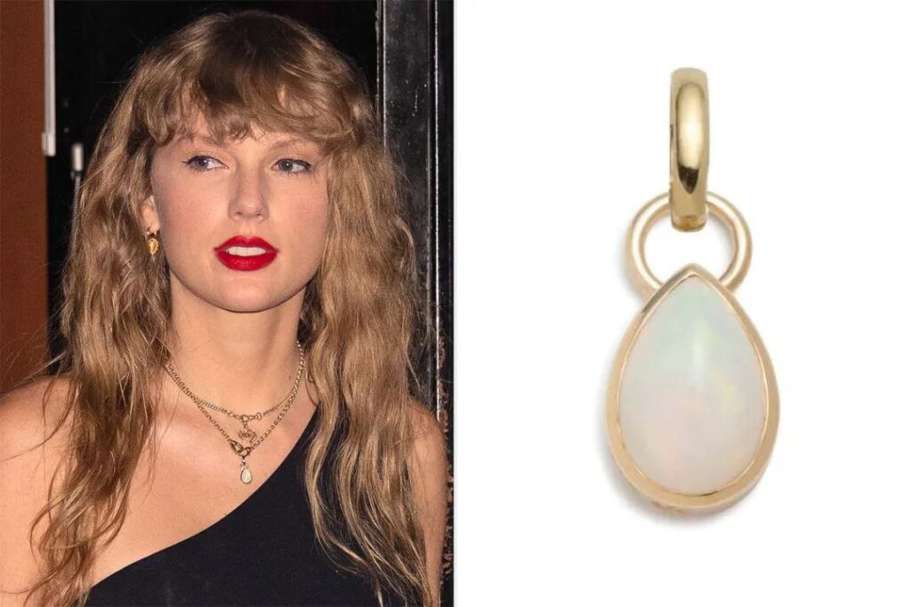 Swift wearing FoundRae opal pendant necklace