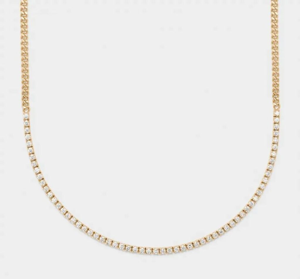 Clear Cut diamond tennis necklace