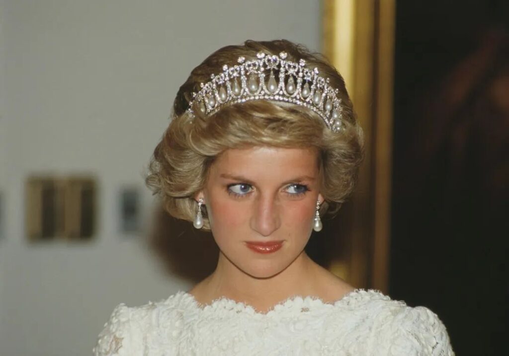 Princess Diana's Cambridge Lover's Knot tiara with "pearl tears" features all natural wild pearls, making it incredibly valuable.