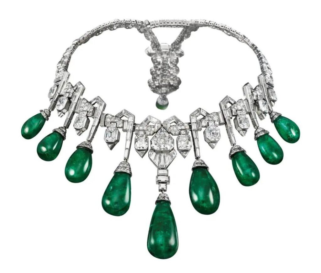 Van Cleef & Arpels emerald necklace designed for Egyptian Princess Faiza