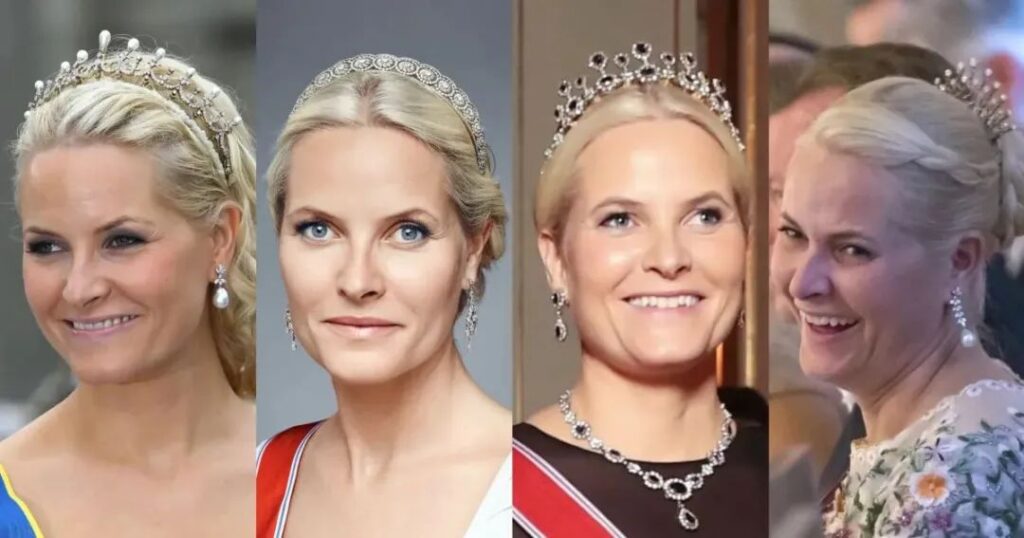 Crown Princess Mette-Marit wearing four different tiaras