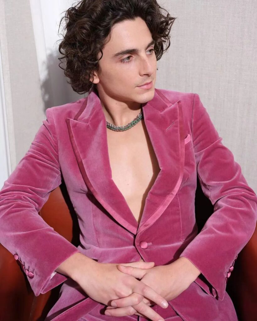  Timothée Chalamet wore a Cartier necklace at the premiere of his new film "Wonka."