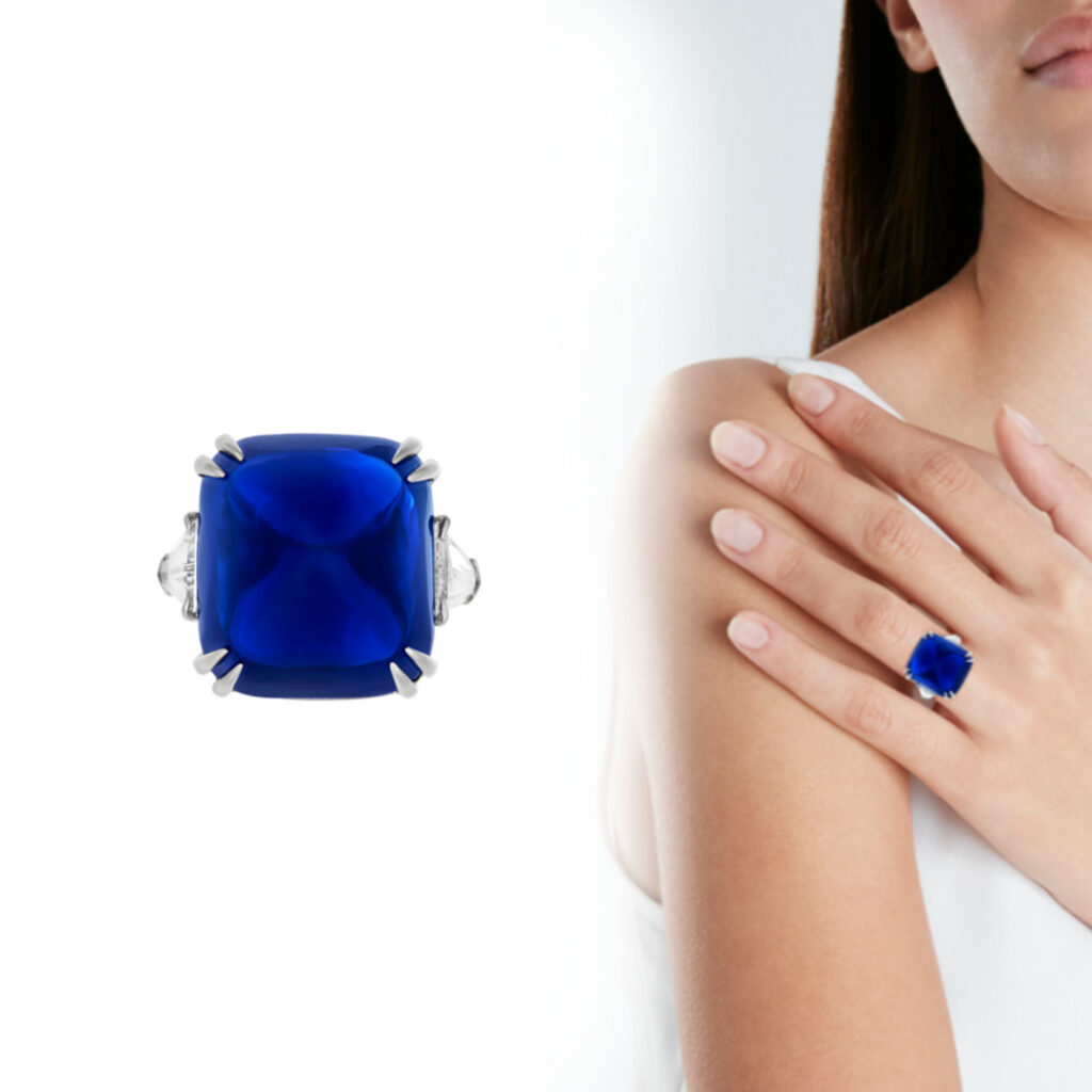 "Royal Blue" Sapphire and Diamond Ring