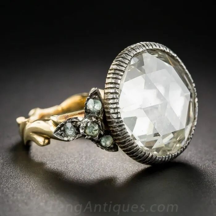 Rose Cut diamond ring, set in silver-topped gold, circa mid-20th century