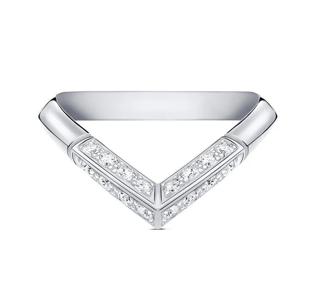 LV Diamonds Pavé V Platinum Ring, by Louis Vuitton